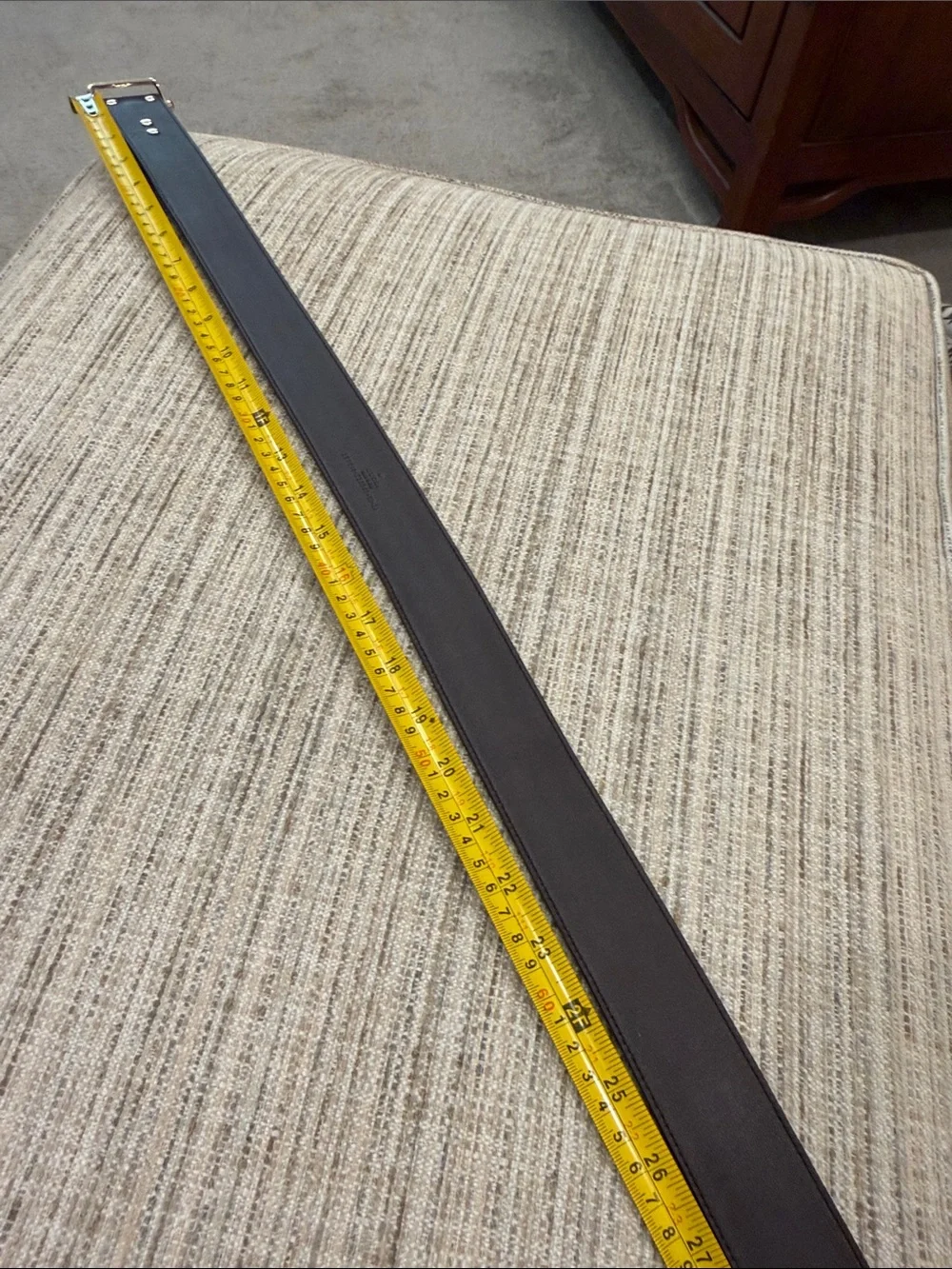 Gucci Womens’ Leather Dress Belt in Gray and Tan with Gold Buckle Sz 32